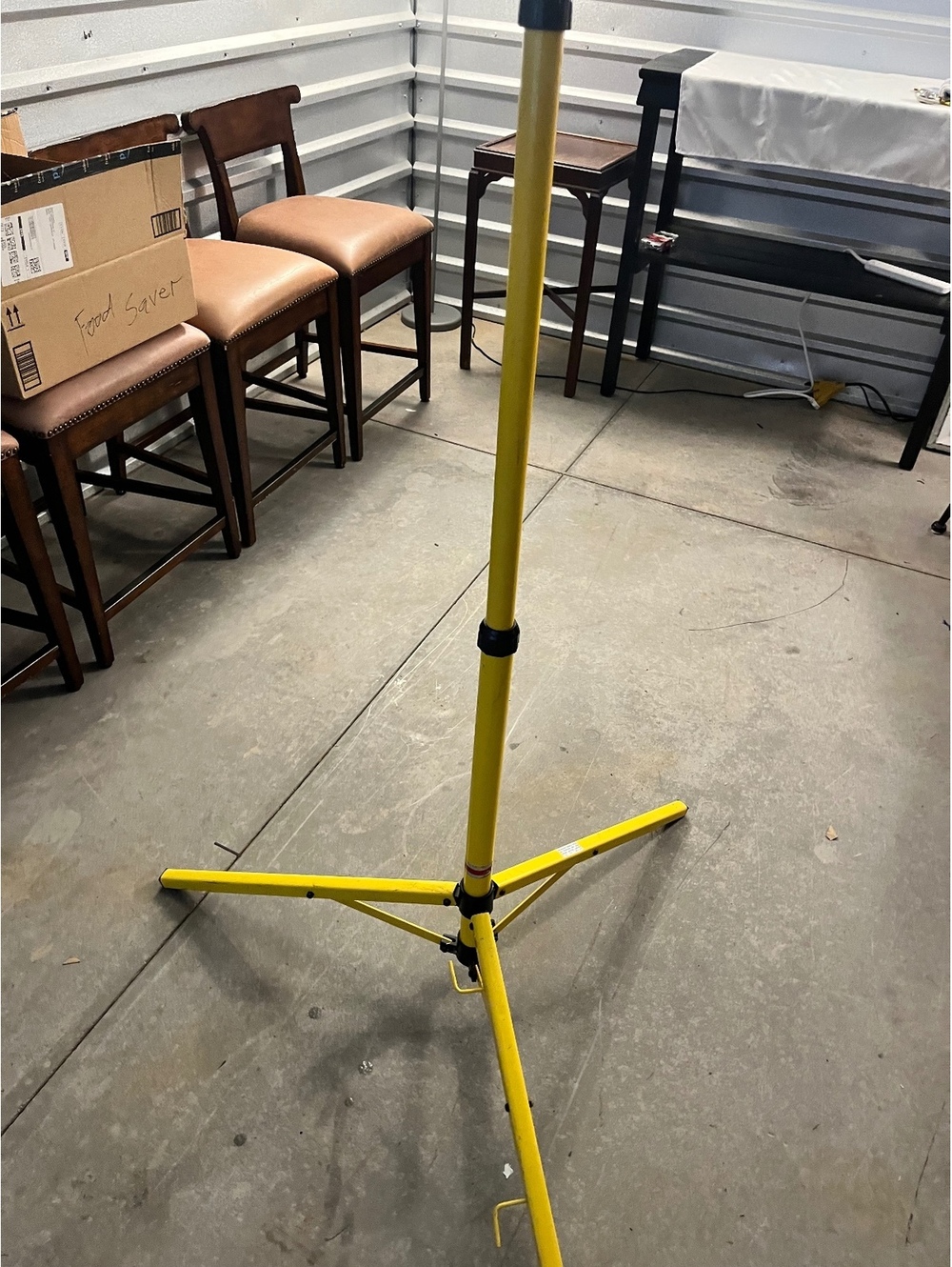 Portable Dual-Head Work Light with Yellow Tripod Stand and Carrying Bag